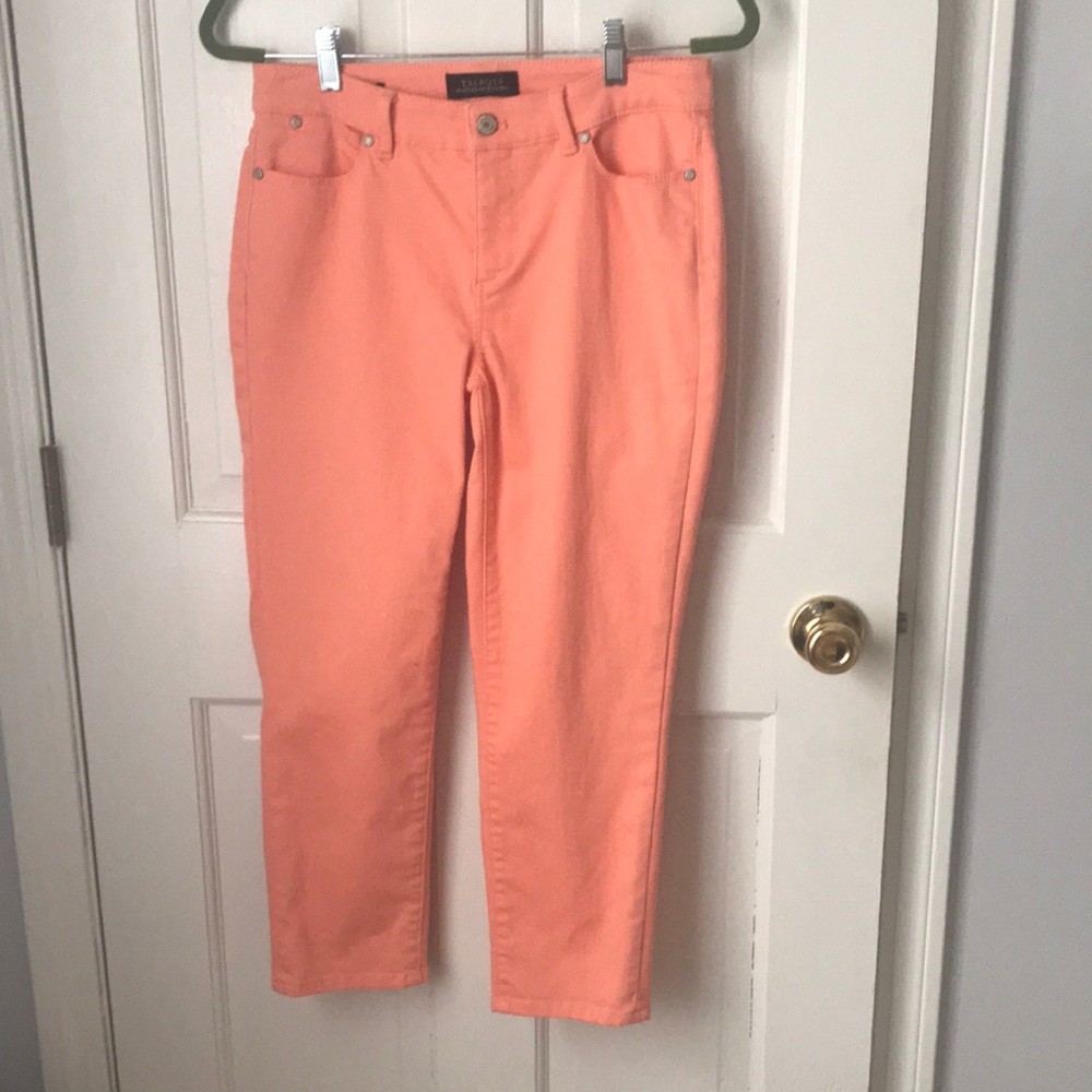 Talbots flawless five-pocket peach crop pants jeans EUC 4